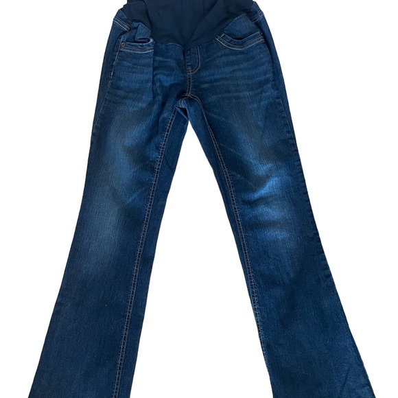 Oh Baby by Motherhood Maternity Jeans Womens S Blue Straight Leg Pockets Stretch - Picture 5 of 6